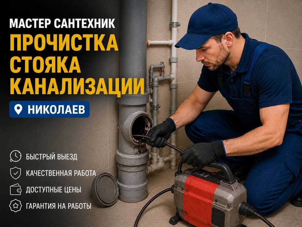 прочистка канализационного стояка Николаев