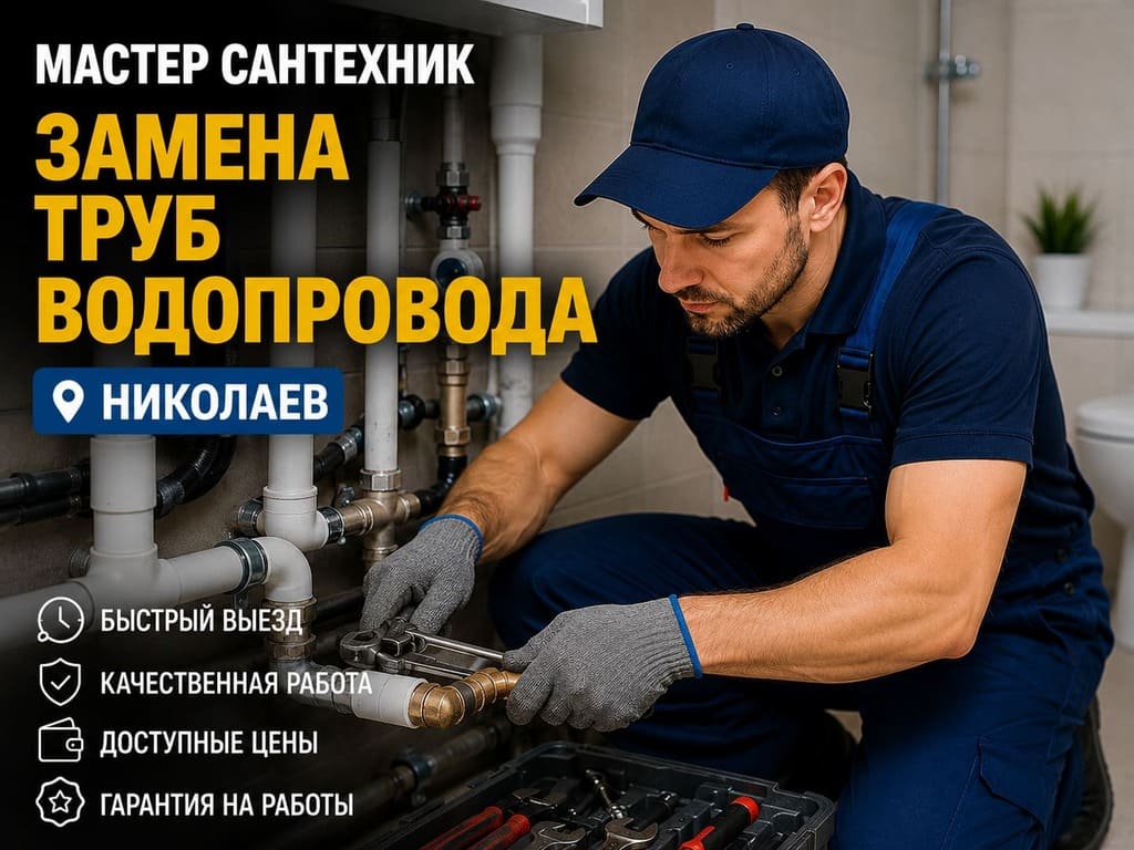 замена труб водопровода Николаев